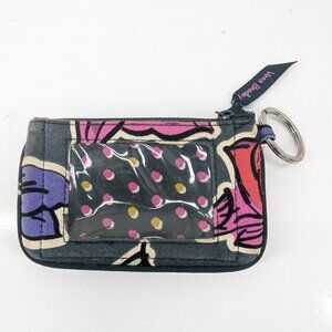 Vera Bradley Small Green Multicolor Coin Purse ID Wallet 2 pockets